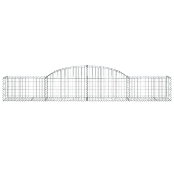 vidaXL Gabionkurver buede 4 stk 300x50x40/60 cm galvanisert jern