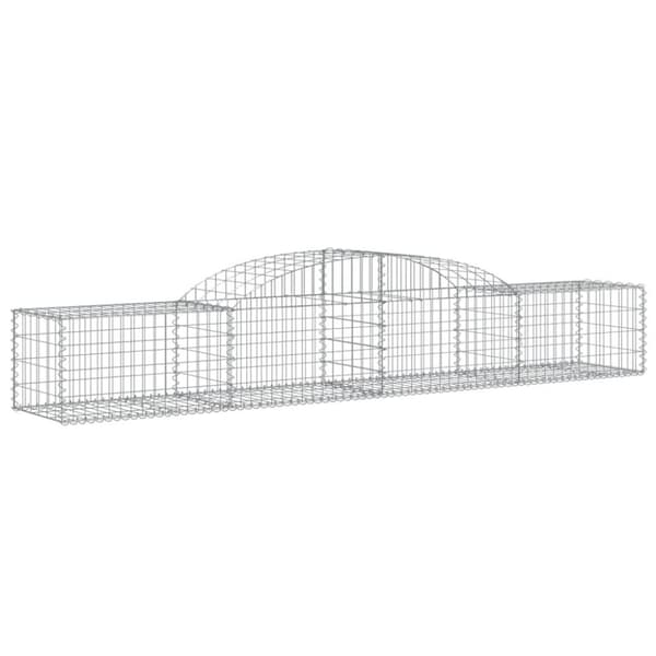 vidaXL Gabionkurver buede 17 stk 300x50x40/60 cm galvanisert jern