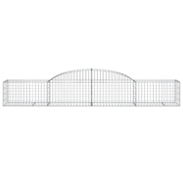 vidaXL Gabionkurver buede 17 stk 300x50x40/60 cm galvanisert jern