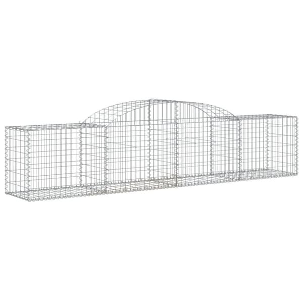 vidaXL Gabionkurver buede 11 stk 300x50x60/80 cm galvanisert jern