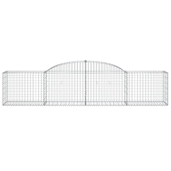 vidaXL Gabionkurver buede 11 stk 300x50x60/80 cm galvanisert jern