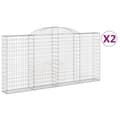 Miniatyrbillede 1 af 6: vidaXL buede gabionkurve 2 stk. 300x30x140/160 cm galvaniseret jern