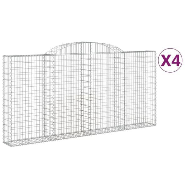 vidaXL Kaarevat kivikorit 4 kpl 300x30x140/160 cm galvanoitu rauta