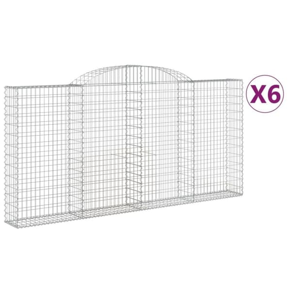vidaXL Kaarevat kivikorit 6 kpl 300x30x140/160 cm galvanoitu rauta