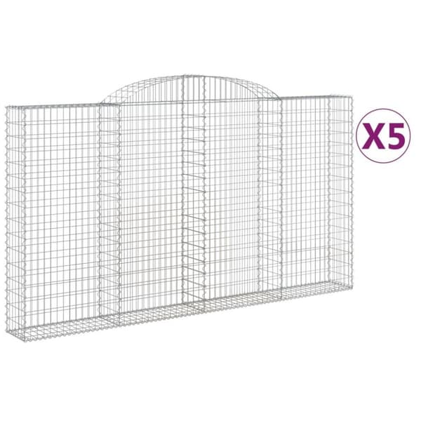 vidaXL Kaarevat kivikorit 5 kpl 300x30x160/180 cm galvanoitu rauta