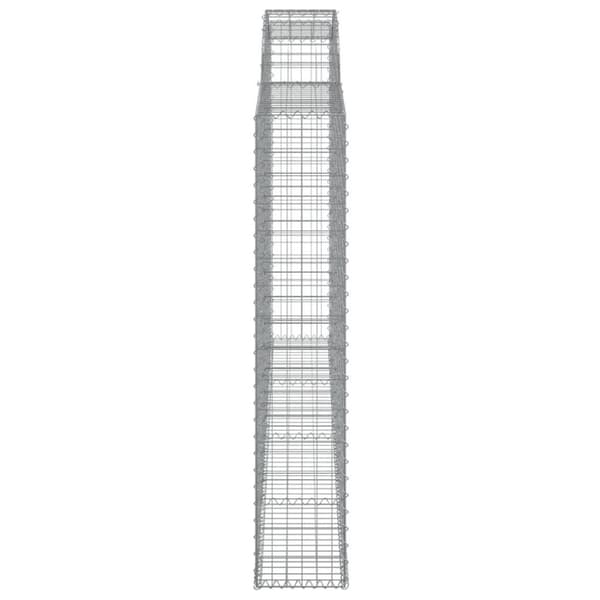 vidaXL buede gabionkurve 2 stk. 300x30x160/180 cm galvaniseret jern