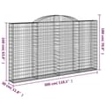 Miniatyrbillede 6 af 6: vidaXL buede gabionkurve 2 stk. 300x30x160/180 cm galvaniseret jern