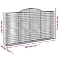 Miniatyrbillede 6 af 6: vidaXL buede gabionkurve 6 stk. 300x30x160/180 cm galvaniseret jern