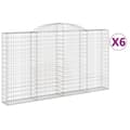 Miniatyrbillede 1 af 6: vidaXL buede gabionkurve 6 stk. 300x30x160/180 cm galvaniseret jern