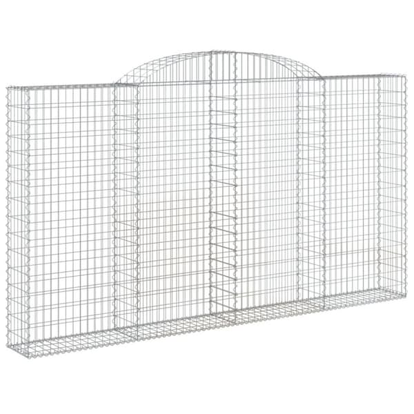 vidaXL buede gabionkurve 9 stk. 300x30x160/180 cm galvaniseret jern