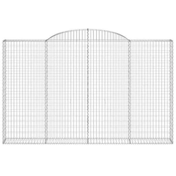 vidaXL buede gabionkurve 2 stk. 300x30x180/200 cm galvaniseret jern