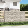 Miniatyrbillede 2 af 6: vidaXL buede gabionkurve 7 stk. 300x30x180/200 cm galvaniseret jern