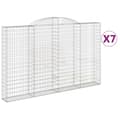 Miniatyrbillede 1 af 6: vidaXL buede gabionkurve 7 stk. 300x30x180/200 cm galvaniseret jern