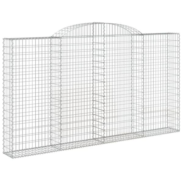 vidaXL buede gabionkurve 10 stk. 300x30x160/180 cm galvaniseret jern