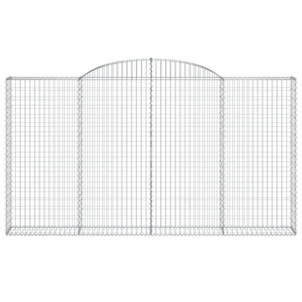 vidaXL buede gabionkurve 10 stk. 300x30x160/180 cm galvaniseret jern