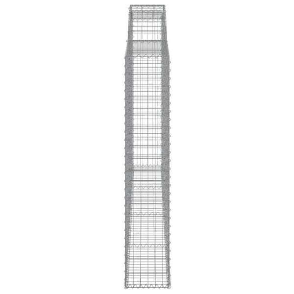 vidaXL buede gabionkurve 10 stk. 300x30x160/180 cm galvaniseret jern