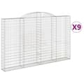 Miniatyrbillede 1 af 6: vidaXL buede gabionkurve 9 stk. 300x30x180/200 cm galvaniseret jern