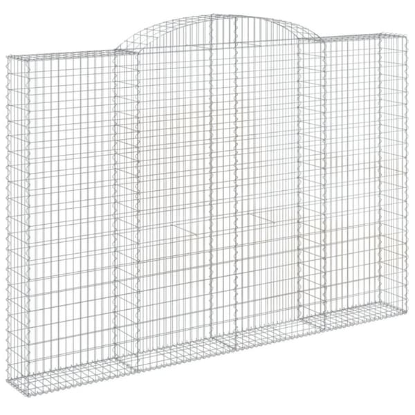 vidaXL buede gabionkurve 4 stk. 300x30x200/220 cm galvaniseret jern
