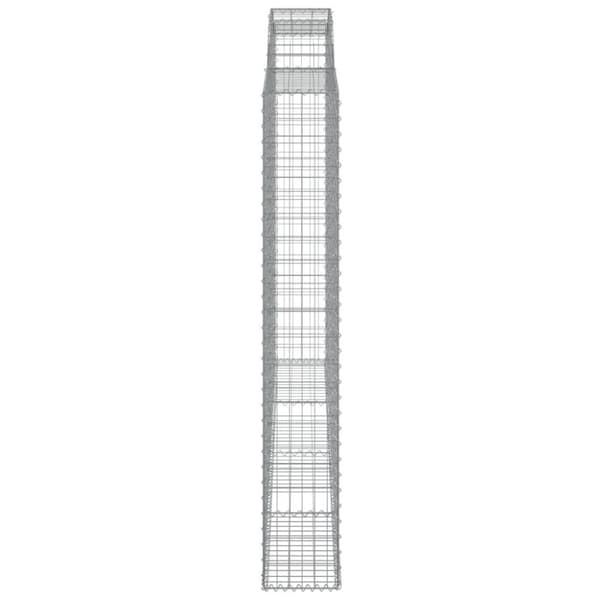vidaXL buede gabionkurve 4 stk. 300x30x200/220 cm galvaniseret jern