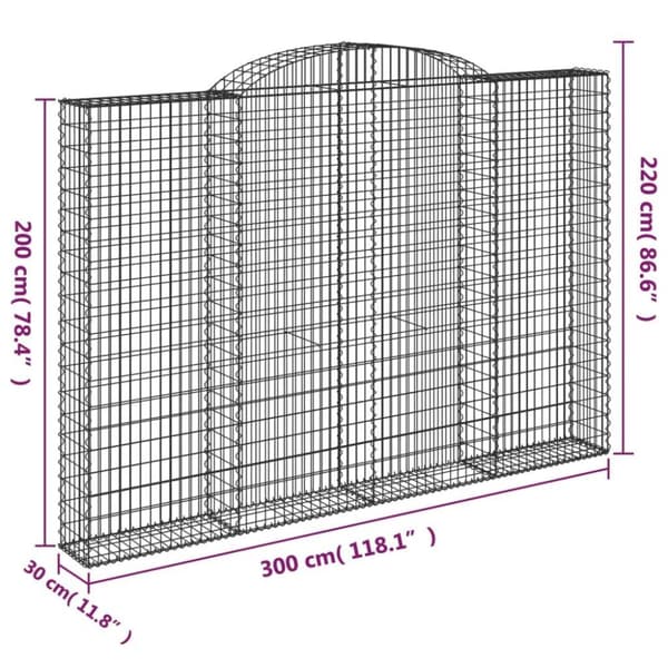 vidaXL Kaarevat kivikorit 2 kpl 300x30x200/220 cm galvanoitu rauta