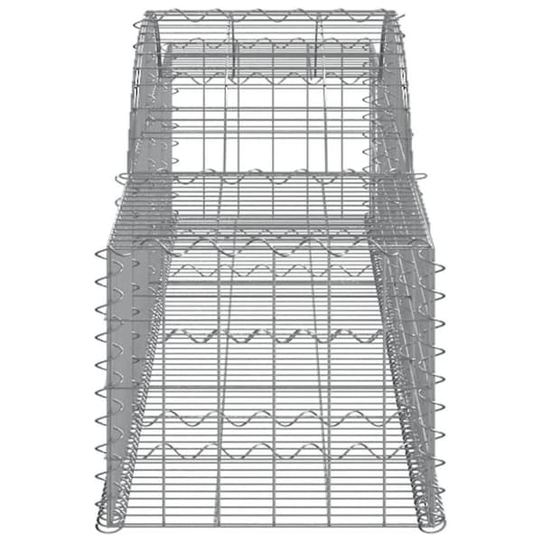 vidaXL buede gabionkurve 8 stk. 300x50x40/60 cm galvaniseret jern