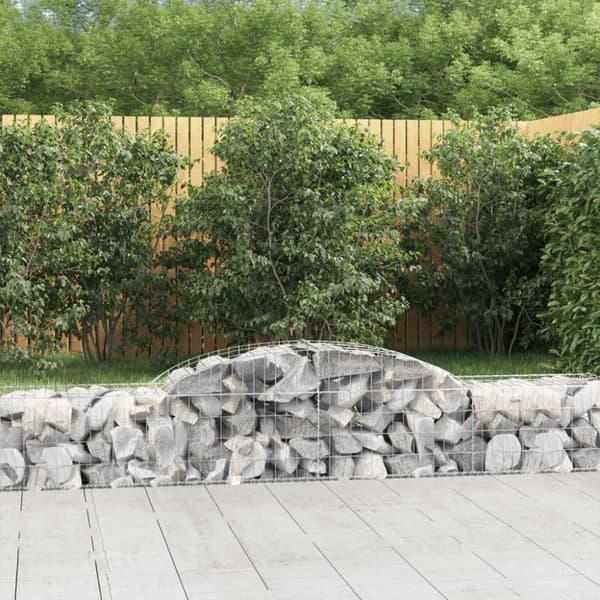 vidaXL buede gabionkurve 8 stk. 300x50x40/60 cm galvaniseret jern