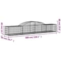 Miniatyrbillede 6 af 6: vidaXL buede gabionkurve 7 stk. 300x50x40/60 cm galvaniseret jern