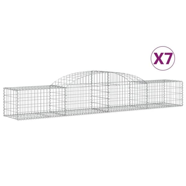 vidaXL buede gabionkurve 7 stk. 300x50x40/60 cm galvaniseret jern