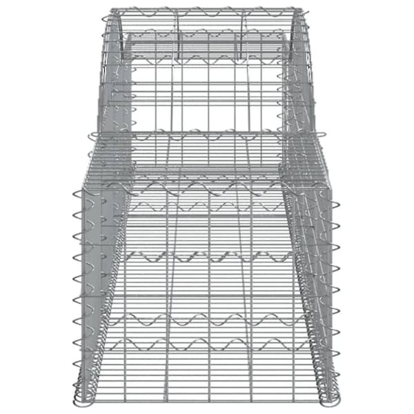 vidaXL buede gabionkurve 3 stk. 300x50x40/60 cm galvaniseret jern