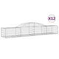 Miniatyrbillede 1 af 6: vidaXL buede gabionkurve 12 stk. 300x50x40/60 cm galvaniseret jern