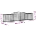 Miniatyrbillede 6 af 6: vidaXL buede gabionkurve 2 stk. 300x50x60/80 cm galvaniseret jern