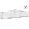 Miniatyrbillede 1 af 6: vidaXL buede gabionkurve 2 stk. 300x50x60/80 cm galvaniseret jern