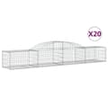 Miniatyrbillede 1 af 6: vidaXL buede gabionkurve 20 stk. 300x50x40/60 cm galvaniseret jern
