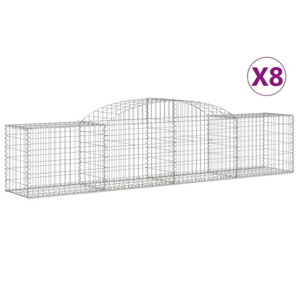 vidaXL Kaarevat kivikorit 8 kpl 300x50x60/80 cm galvanoitu rauta