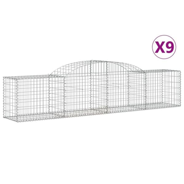 vidaXL Kaarevat kivikorit 9 kpl 300x50x60/80 cm galvanoitu rauta