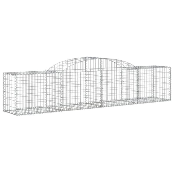 vidaXL buede gabionkurve 17 stk. 300x50x60/80 cm galvaniseret jern