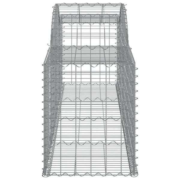 vidaXL buede gabionkurve 17 stk. 300x50x60/80 cm galvaniseret jern