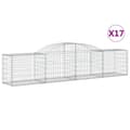 Miniatyrbillede 1 af 6: vidaXL buede gabionkurve 17 stk. 300x50x60/80 cm galvaniseret jern
