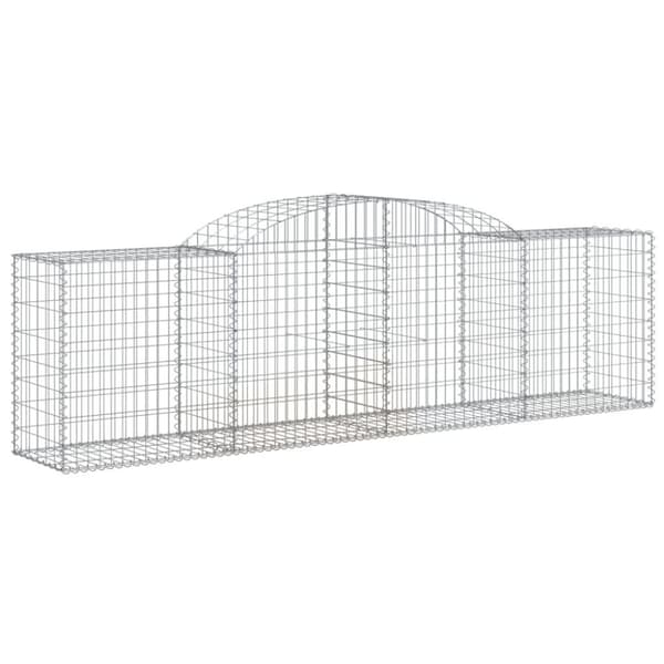 vidaXL Gabionkurver buede 12 stk 300x50x80/100 cm galvanisert jern