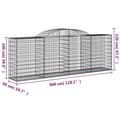 Miniatyrbilde 6 av 6: vidaXL Gabionkurver buede 10 stk 300x50x100/120 cm galvanisert jern