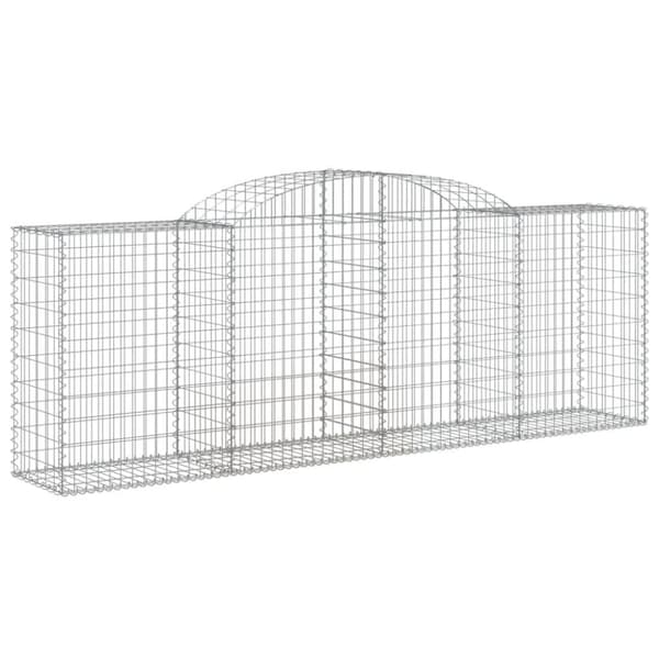 vidaXL Gabionkurver buede 2 stk 300x50x100/120 cm galvanisert jern