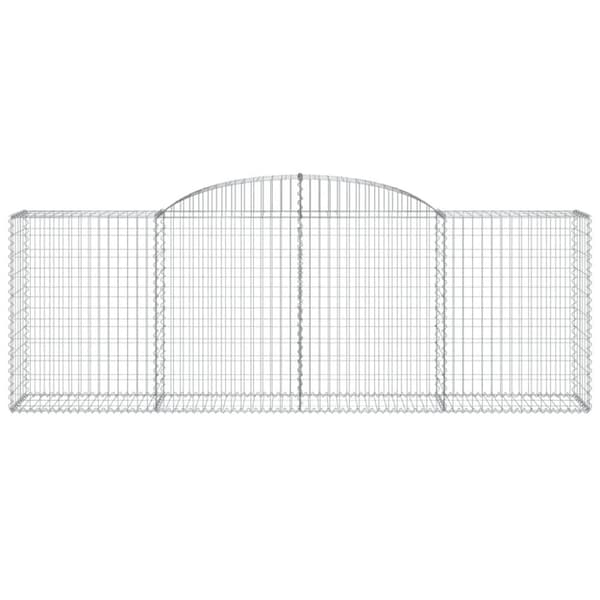 vidaXL Gabionkurver buede 2 stk 300x50x100/120 cm galvanisert jern