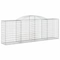 Miniatyrbilde 3 av 6: vidaXL Gabionkurver buede 6 stk 300x50x100/120 cm galvanisert jern