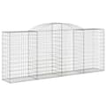 Miniatyrbilde 3 av 6: vidaXL Gabionkurver buede 3 stk 300x50x120/140 cm galvanisert jern