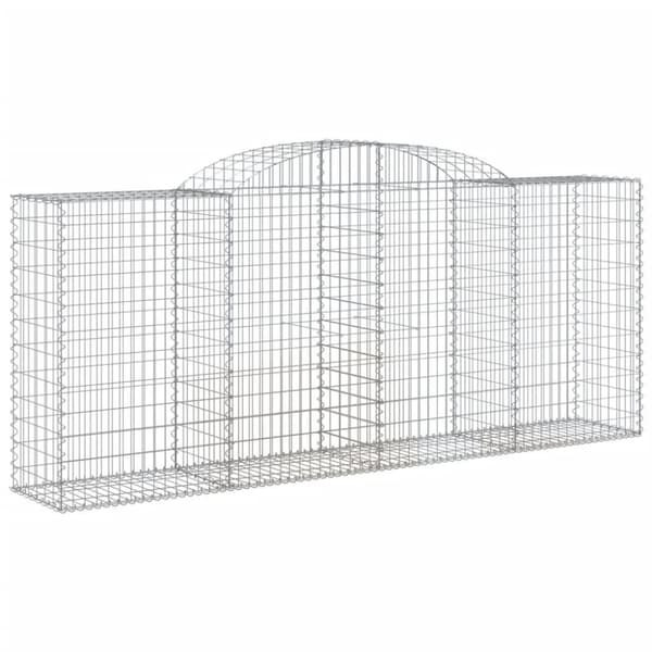 vidaXL Gabioner bågformade 8 st 300x50x120/140 cm galvaniserat järn