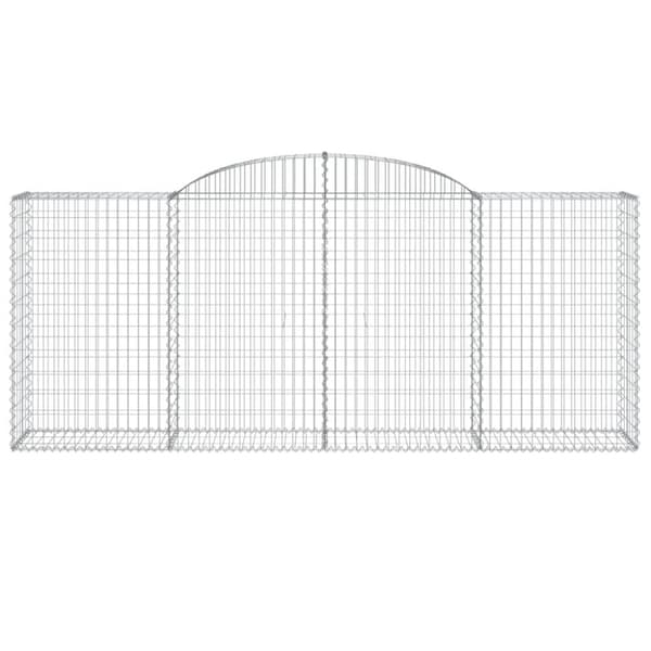 vidaXL Gabioner bågformade 8 st 300x50x120/140 cm galvaniserat järn