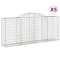 Miniatyrbilde 1 av 6: vidaXL Gabionkurver buede 5 stk 300x50x120/140 cm galvanisert jern