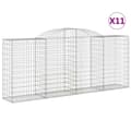 Miniatyrbilde 1 av 6: vidaXL Gabionkurver buede 11 stk 300x50x120/140 cm galvanisert jern