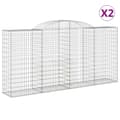 Miniatyrbilde 1 av 6: vidaXL Gabionkurver buede 2 stk 300x50x140/160 cm galvanisert jern
