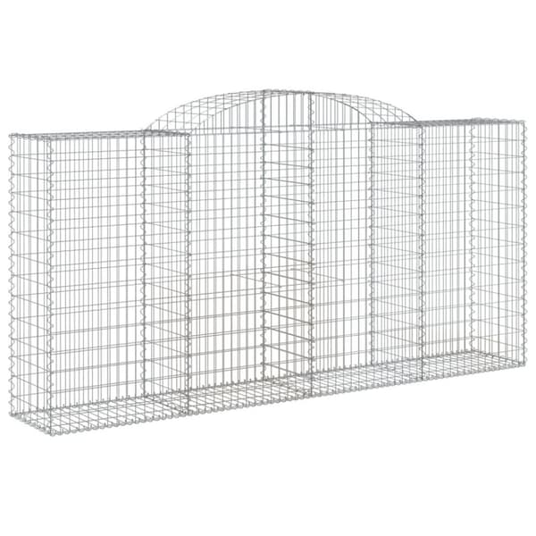 vidaXL Gabionkurver buede 7 stk 300x50x140/160 cm galvanisert jern